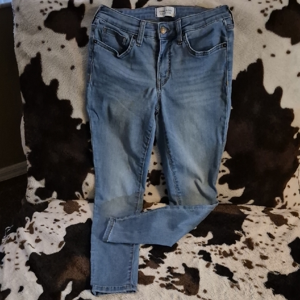 Crown & Ivy Blue Skinny Jeans with Stretch